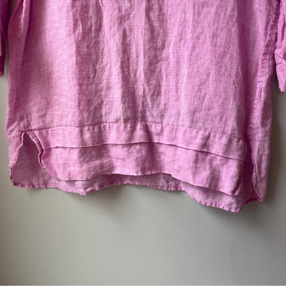 J. Jill Love Lilac Linen Tiered Tunic 3/4 Button Shirt - Picture 6 of 12